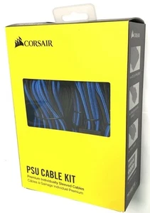 Corsair Individually Sleeved PSU Cables Starter Kit Type 4 Gen 4 - Blue / Black - Picture 1 of 4
