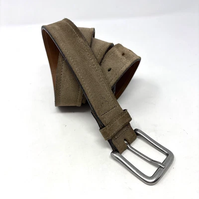 Cinturón de cuero gamuza Trask Cash talla 40 beige topo hecho en EE. UU. 32-1720 resistente Foto 1 de 4
