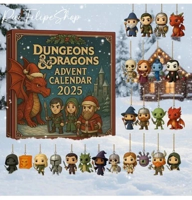 Dungeons & Dragons Calendario de Adviento 2025 | Caja Ciega Árbol de Navidad Acrílico Adorno Foto 1 de 3