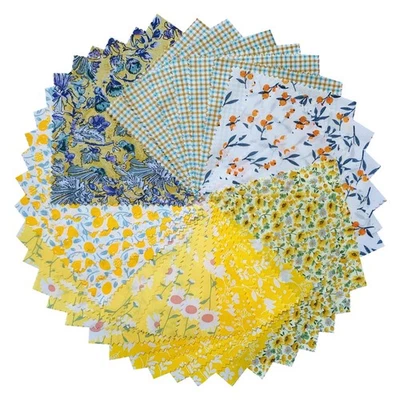 Paquetes cuadrados de tela de edredón de otoño de 42 piezas 5x5 dijes para acolchar color amarillo Foto 1 de 4
