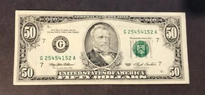1993 Series (G) - Chicago $50 Fifty Dollar Bill Federal Reserve Note Crisp - Picture 1 of 2