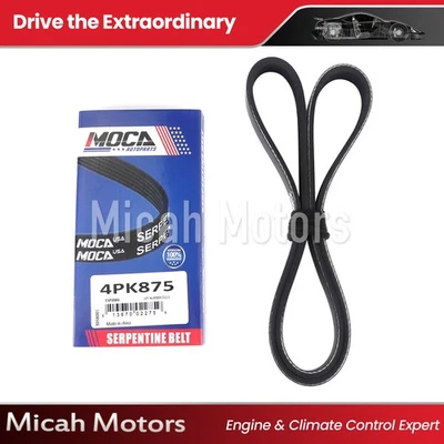 EPDM Serpentine Belt Fits 85-10 Acura Chrysler Toyota Hyundai 3.3-3.4L 4PK875 Foto 1 de 4