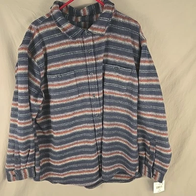 Falls Creek Plaid Overshirt Long Sleeve Shacket Mens XXXL Fall Blue & Red NWT - Image 1 of 4
