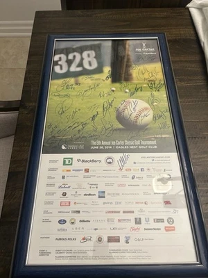 Póster enmarcado firmado por Joe Carter quinto torneo anual de golf Brodeur Bossy Bourque Foto 1 de 4