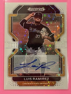 2022 Panini Prizm Draft Picks Luis Ramirez Auto White Donut Circle /50 #PDP199 - Image 1 of 3