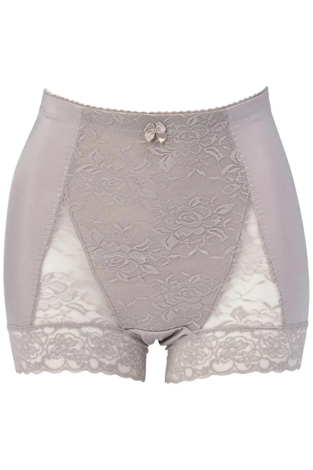 Panty para mujer Rhonda Shear pin-up con detalle de encaje gris Foto 1 de 1