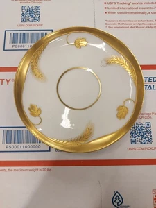 Stouffer handbemalt gold weiß Farbe Blumen Teller 5,5 cm Untertasse Teller Tee - Bild 1 von 11