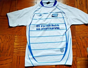 Maglia calcio El Salvador 100% poliestere bianco/blu Drako taglia unica corta - Foto 1 di 7
