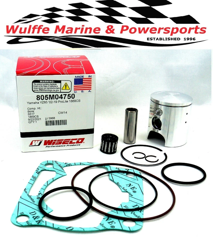 Wiseco - 805M04750 - Piston Kit, Standard Bore 47.45mm