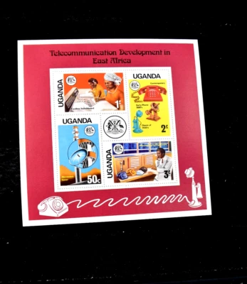 UGANDA  1976   M/S   COMMUNICATIONS      S 150A        MNH - Image 1 of 4