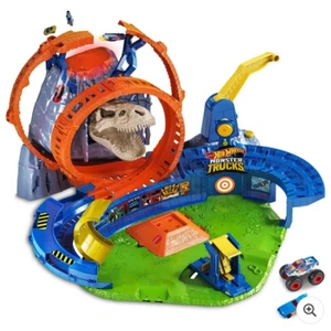 ​ Monster Trucks T-Rex Volcano Arena Game with Lights and Sounds, - Picture 1 of 24