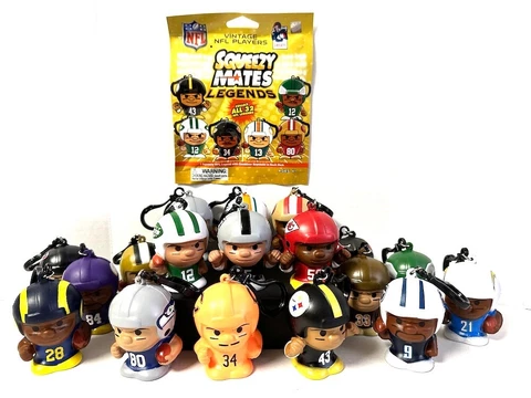 Vintage NFL Players LEGENDS (YOU CHOOSE) Squeezy Mates Squishy Keychain Football Cover