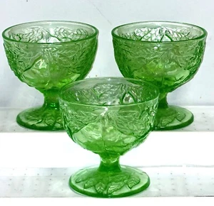 3 Indiana AVOCADO GREEN 3 1/2" SHERBETS - Picture 1 of 1