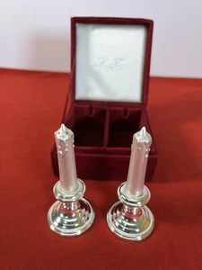Silver Treasures by Godinger Candlestick Salt & Pepper Shakers in Original Box - Picture 1 of 12