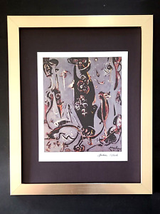 JACKSON POLLOCK + SIGNED VINTAGE PRINT WITH NEW FRAME + BUY IT NOW!