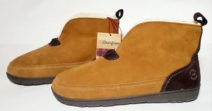 Dearfoams Men's Suede Notch Boot Slipper Chestnut Size 9, 11 - Picture 1 of 6