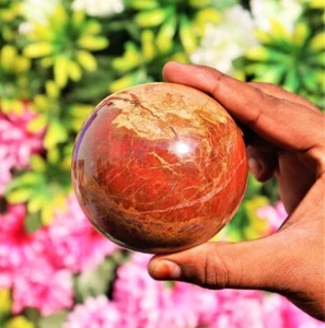 Chakra Stone Large 85MM Natural Brecciated Jasper Reiki Healing Sphere Ball - Picture 1 of 10