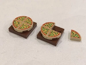 LEGO 1 x 1 Pizza Quarters x 8 Pattern Tile for Minifigure On 2 Lego Tiles (C06) - Picture 1 of 1