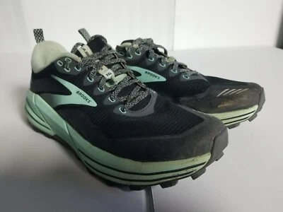 Brooks Womens Cascadia 16 Trail Running Shoes Black Teal Hiking Size 9.5 B Flaws - Image 1 of 4