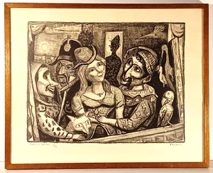 LISTED GERRIT HONDIUS SIGNED LIMITED EDITION LITHOGRAPH BIRDS of a FEATHER FRAME - Picture 1 of 9