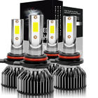 9005 9006 10000K Super Bright White LED Headlights Kit Combo Bulbs HIGH/LOW Beam