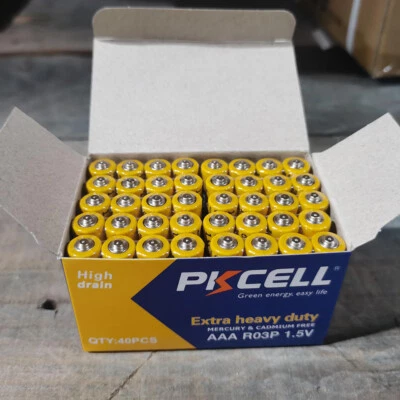 40 pilas AAA extra resistentes R03P E92 UM4 ND61R 1,5 V zinc-carbono Foto 1 de 4