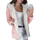 Womens Winter Warm Fleece Fur Lined Coat Parka Hooded Jacket Outwear Overcoat UK