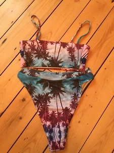 MISSGUIDED BIKINI Size 8 Top And Bottom High Leg Ibiza Miami - Picture 1 of 12