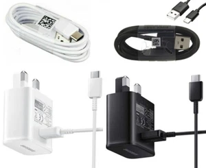 Samsung S21 S20+ 5G S9 S8 S10 Note20 EP-TA200 Fast Charger Adapter +Type C Cable - Picture 1 of 3