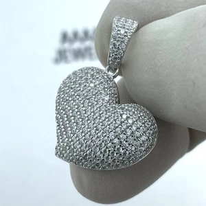 ECHT 925 STERLING SILBER ZIRKONIA HERZ ANHÄNGER - Bild 1 von 6