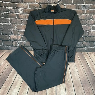 Vintage Nike Track Suit Mens Medium Lined Jacket Jogger Pant Set Windbreaker Y2K - Image 1 of 4
