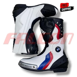 BMW Motorrad Custom Handmade Motorbike Riding Men Leather Boots Shoes All Sizes - Bild 1 von 6