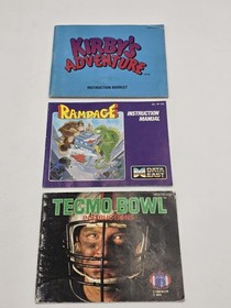 Nintendo NES Manual Lot Kirby's Adventure, Rampage, Tecmo Bowl Instructions