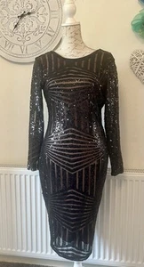 Boohoo Black Sequin Dress - Picture 1 of 4