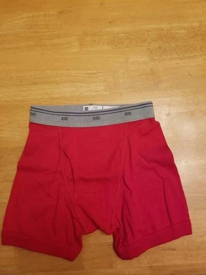 Roupa íntima vermelha masculina BVD BOXER CUECAS NOVA SEM ETIQUETAS P/CH 6 8 - Imagem 1 de 3