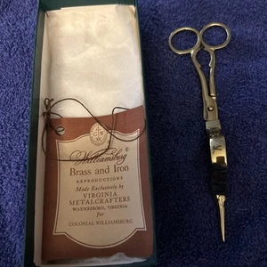VTG Virginia Metalcrafters Brass Williamsburg Restoration Candle Scissor Snuffer - Picture 1 of 9