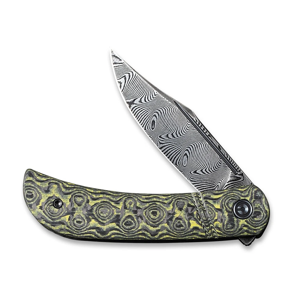 Civivi Knives Appalachian Drifter C2015DS-3 Damascus Steel Yellow Carbon Fiber - Image 1 of 4