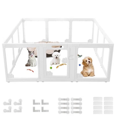 Acrílico Transparente Perro Playpen Plástico Cachorro Playpen Mascota para Cerdo Interior Transparente... Foto 1 de 4