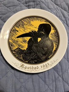 Plato de Navidad Rafael Tufino Toribio Virtuoso Sterling House 1981 Puerto Rico - Imagen 1 de 4