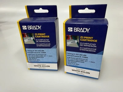 Два новых белых нейлоновых картриджа для печати M21-500-499 BRADY 3PXW4 110894 - Изображение 1 из 2
