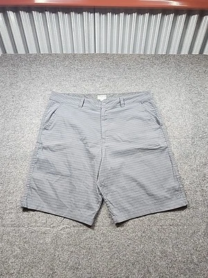 Pantalones Cortos Hang Ten Para Hombre 40 Gris Negro Rayas Frente Plano Chino Ligero Golf Foto 1 de 4