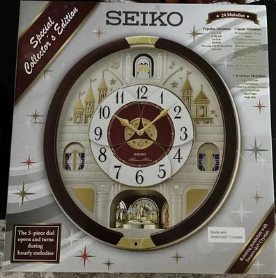 Seiko Melodies in Motion QXM565BRH Wall Clock Plays 24 Christmas Melodies - EUC - Image 1 of 4