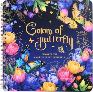 Women's Coloring Book 30 Pages Butterfly & Flower Pattern  - Picture 1 of 7