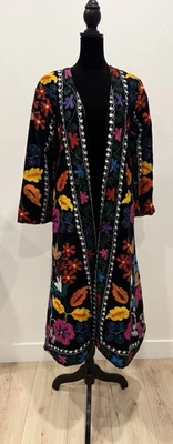 UZBEKO CHAPAN, abrigo suzani vintage, bata uzbeka hecha a mano talla S Foto 1 de 4