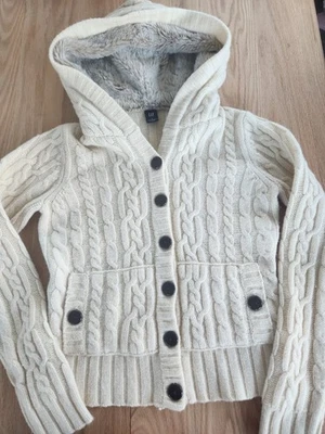 De Colección M GAP Suéter Mujer Tejido con Cable Lana Imitación Piel Cárdigan con Capucha Grueso Y2K Foto 1 de 4