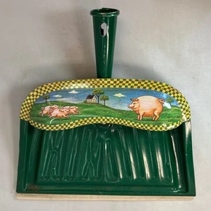 J.V. Reed Louisville Kentucky grüne Farmszene Kehrschaufel Mama & Baby Schweine - Bild 1 von 10
