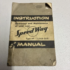 Speedway drill type 69 instruction manual original free shipping - Picture 1 of 4