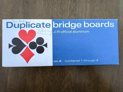 Vintage Parker Brothers Duplicate Bridge Boards J-R Aluminum Set A 1 - 4 - Image 1 of 4