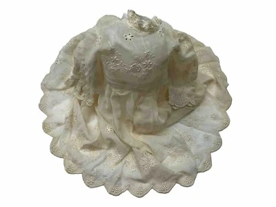 ANTIGUO VESTIDO EDUARDIANO NIÑOS NIÑAS HECHO A MANO ENCAJE BORDADO BARRIDO COMPLETO Foto 1 de 4