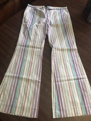 Pantalones a rayas The Limited Drew Fit tiro medio acampanados pierna 10 Foto 1 de 4